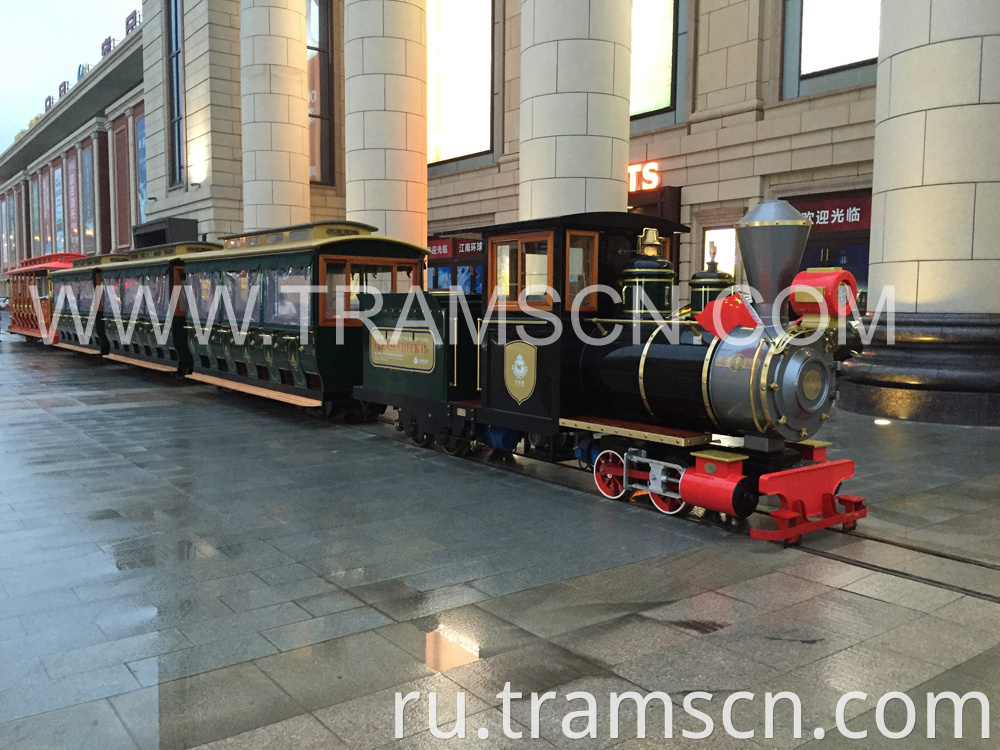 park trains in shopping mall